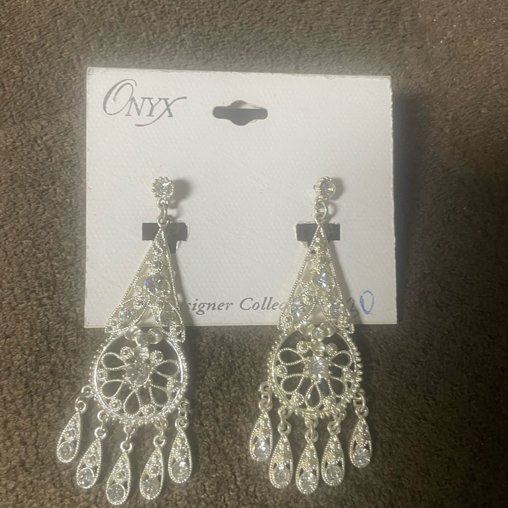 Onyx Crystal Chandelier Earrings